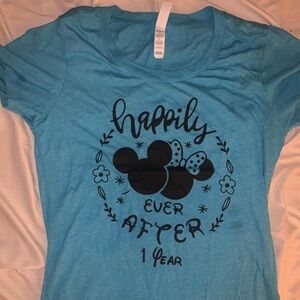 Bella Canvas Disney Anniversary shirt in light blue